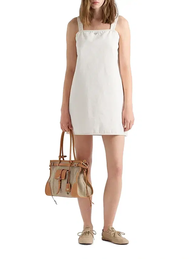 Prada Women's Bonnie Linen and Leather Tote Bag - Beige Khaki