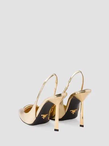 Prada Women's Metallic Leather Slingback Pumps - Gold - Size 5 | Thumbnail 2 Prada Women's Metallic Leather Slingback Pumps - Gold - Size 5 | Thumbnail 2