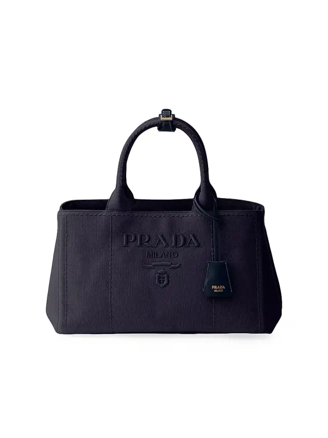 Prada Women's Jardinière Cotton Canvas Tote Bag - Blue