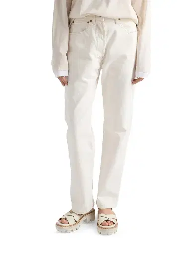 Prada Women's Old Denim Five-Pocket Jeans - White | Thumbnail 2 Prada Women's Old Denim Five-Pocket Jeans - White | Thumbnail 2