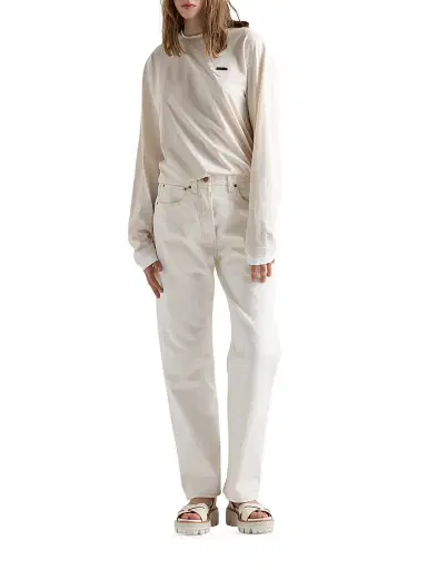 Prada Women's Old Denim Five-Pocket Jeans - White | Thumbnail 5 Prada Women's Old Denim Five-Pocket Jeans - White | Thumbnail 5
