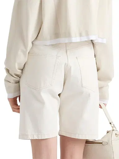 Prada Women's Old Denim Bermuda Shorts - White | Thumbnail 3 Prada Women's Old Denim Bermuda Shorts - White | Thumbnail 3