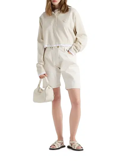 Prada Women's Old Denim Bermuda Shorts - White | Thumbnail 5 Prada Women's Old Denim Bermuda Shorts - White | Thumbnail 5
