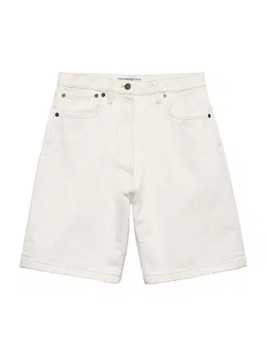 Prada Women's Old Denim Bermuda Shorts - White | Thumbnail 1 Prada Women's Old Denim Bermuda Shorts - White | Thumbnail 1