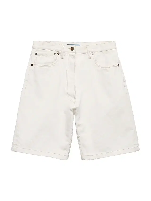 Women's Old Denim Bermuda Shorts - White