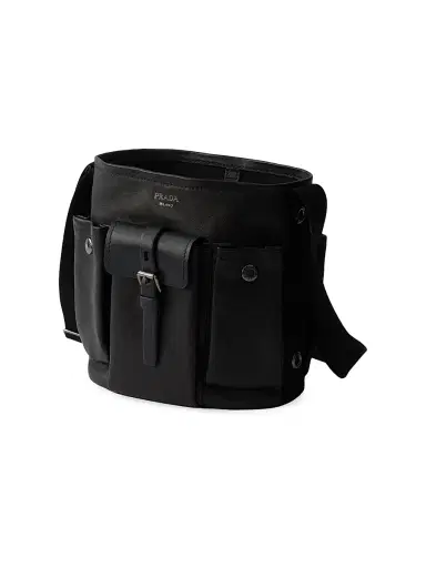 Prada Women's Route Leather Bucket Bag - Black | Thumbnail 2