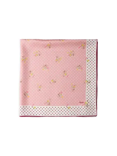 Prada Women's Printed Silk Twill Scarf - Pink | Thumbnail 1