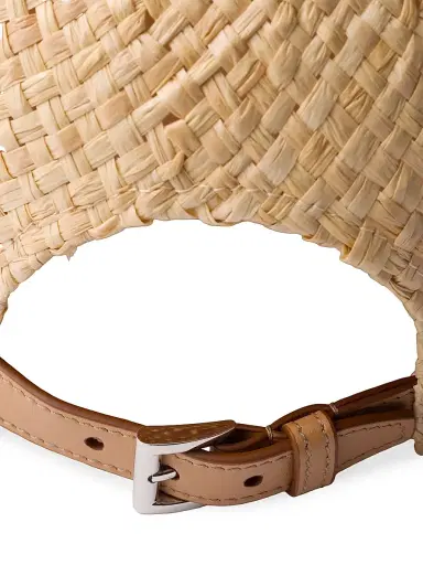 Prada Women's Raffia Baseball Cap - Beige - Size Large | Thumbnail 3