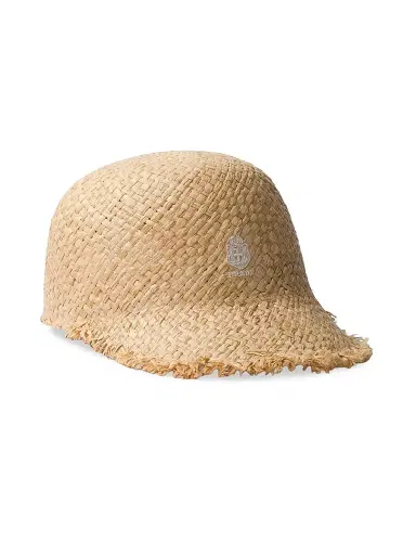 Prada Women's Raffia Baseball Cap - Beige - Size Large | Thumbnail 1