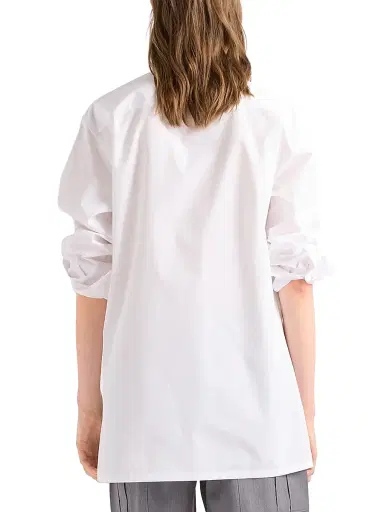 Prada Women's Embroidered Poplin Shirt - White - Size 10 | Thumbnail 3 Prada Women's Embroidered Poplin Shirt - White - Size 10 | Thumbnail 3