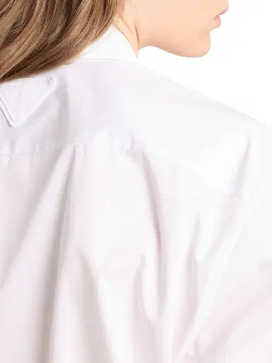 Prada Women's Embroidered Poplin Shirt - White - Size 10 | Thumbnail 4 Prada Women's Embroidered Poplin Shirt - White - Size 10 | Thumbnail 4