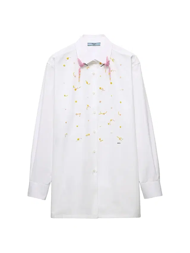 Women's Embroidered Poplin Shirt - White