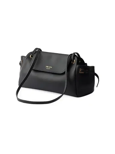 Prada Women's Carry Leather Shoulder Bag - Black | Thumbnail 2 Prada Women's Carry Leather Shoulder Bag - Black | Thumbnail 2