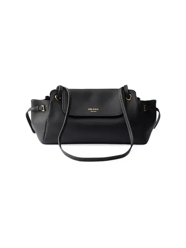 Prada Women's Carry Leather Shoulder Bag - Black | Thumbnail 1 Prada Women's Carry Leather Shoulder Bag - Black | Thumbnail 1