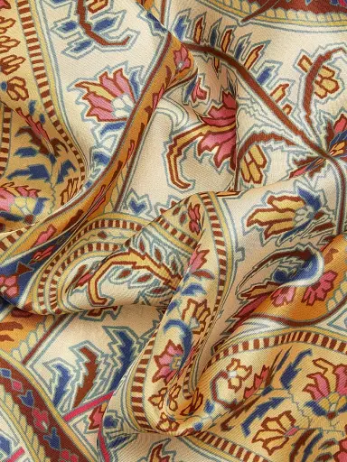 Etro Women's Printed Silk Scarf - Orange Azure | Thumbnail 4 Etro Women's Printed Silk Scarf - Orange Azure | Thumbnail 4