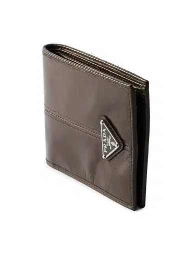 Prada Men's Leather Wallet with Coin Purse - Brown | Thumbnail 4