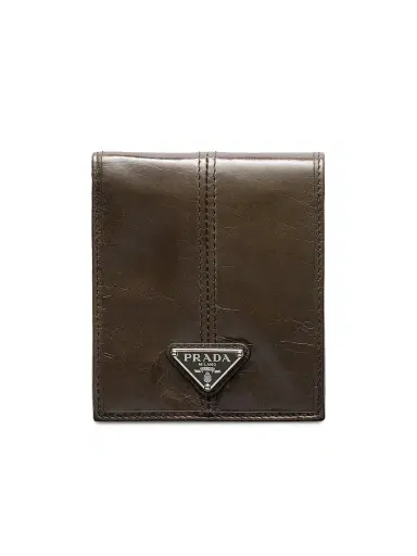 Prada Men's Leather Wallet with Coin Purse - Brown | Thumbnail 1