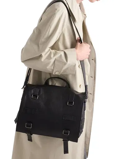Prada Men's Leather Messenger Bag | Thumbnail 3 Prada Men's Leather Messenger Bag | Thumbnail 3