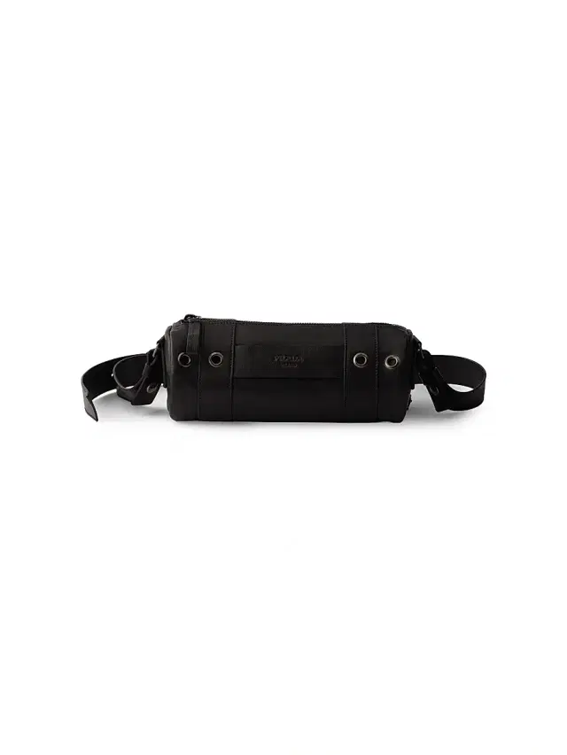 Prada Men's Leather Shoulder Bag - Black