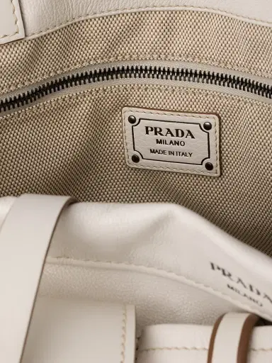 Prada Women's Route Leather Tote Bag - Beige | Thumbnail 5