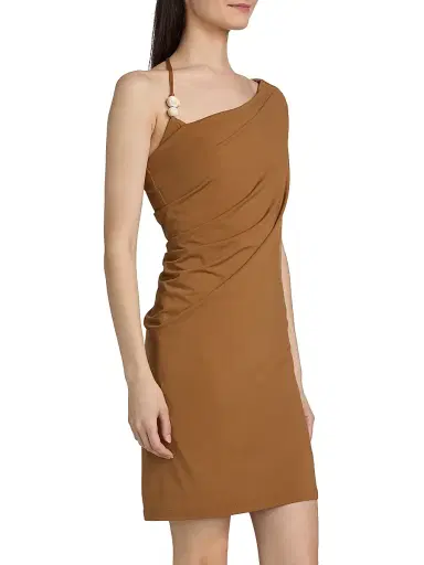Significant Other Women's Amren Bead-Detail Draped Jersey Minidress - Cedar - Size 12 | Thumbnail 4