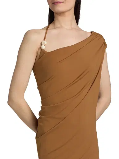 Significant Other Women's Amren Bead-Detail Draped Jersey Minidress - Cedar - Size 12 | Thumbnail 6