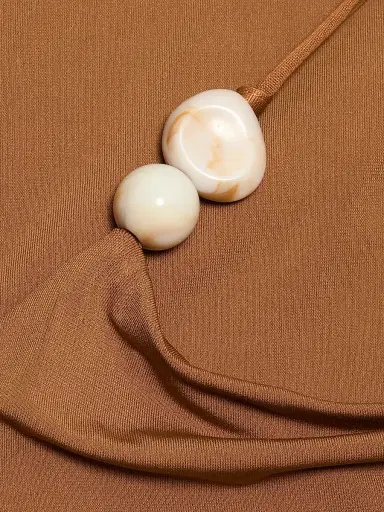 Significant Other Women's Amren Bead-Detail Draped Jersey Minidress - Cedar - Size 12 | Thumbnail 7