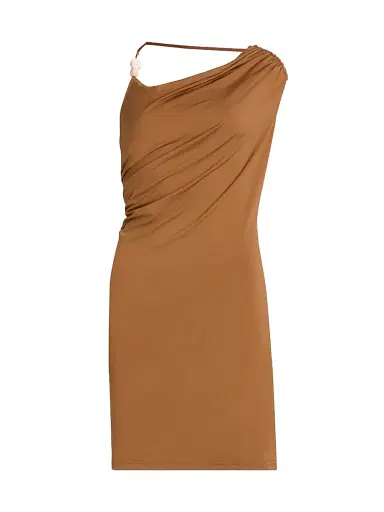 Significant Other Women's Amren Bead-Detail Draped Jersey Minidress - Cedar - Size 12 | Thumbnail 1