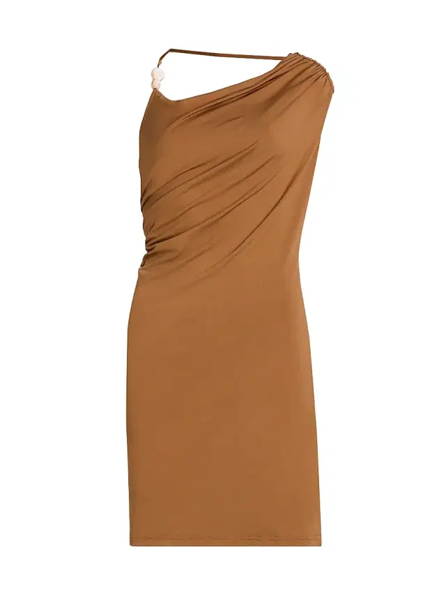 Significant Other Women's Amren Bead-Detail Draped Jersey Minidress - Cedar