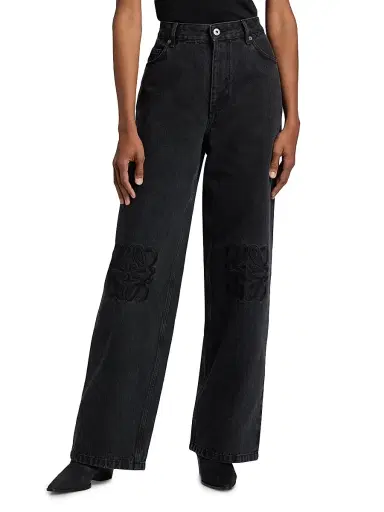 Loewe Women's Tonal Anagram Baggy Jeans | Thumbnail 3 Loewe Women's Tonal Anagram Baggy Jeans | Thumbnail 3