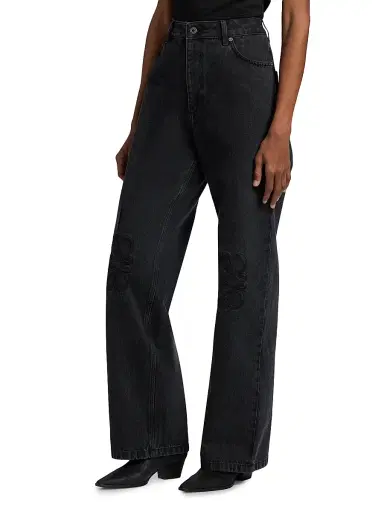Loewe Women's Tonal Anagram Baggy Jeans | Thumbnail 4 Loewe Women's Tonal Anagram Baggy Jeans | Thumbnail 4