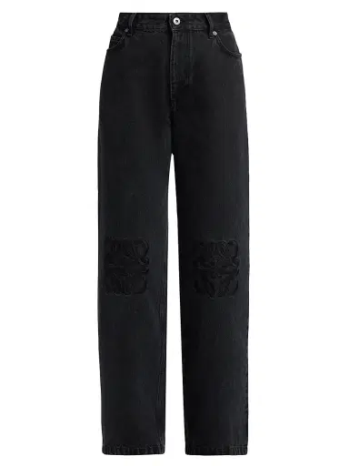 Loewe Women's Tonal Anagram Baggy Jeans | Thumbnail 1 Loewe Women's Tonal Anagram Baggy Jeans | Thumbnail 1