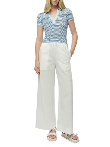 Simkhai Women's Paxton Striped Knit Polo Shirt - Periwinkle Multi - Size XS | Thumbnail 2