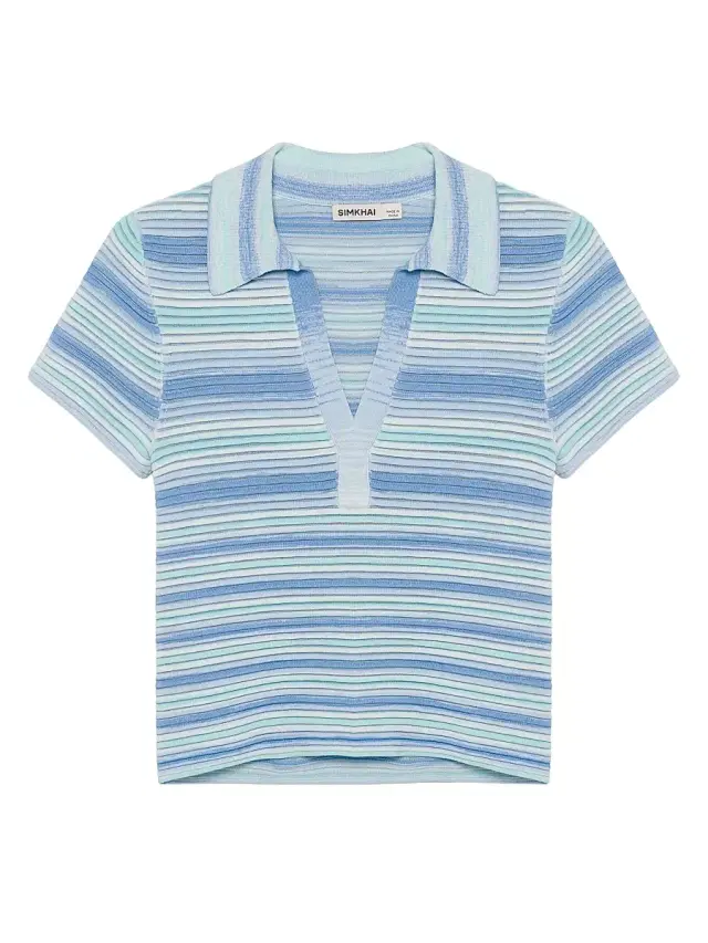 Women's Paxton Striped Knit Polo Shirt - Periwinkle Multi