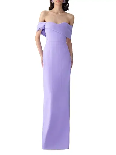 Carolina Herrera Women's Draped Off-the-Shoulder Column Gown | Thumbnail 2 Carolina Herrera Women's Draped Off-the-Shoulder Column Gown | Thumbnail 2