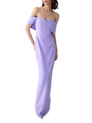 Carolina Herrera Women's Draped Off-the-Shoulder Column Gown | Thumbnail 3 Carolina Herrera Women's Draped Off-the-Shoulder Column Gown | Thumbnail 3