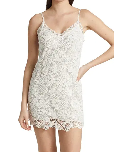 rag & bone Women's Aleah Crochet V-Neck Minidress - | Thumbnail 3