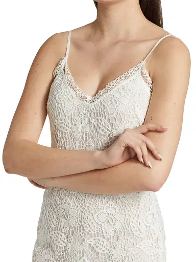 rag & bone Women's Aleah Crochet V-Neck Minidress - | Thumbnail 6