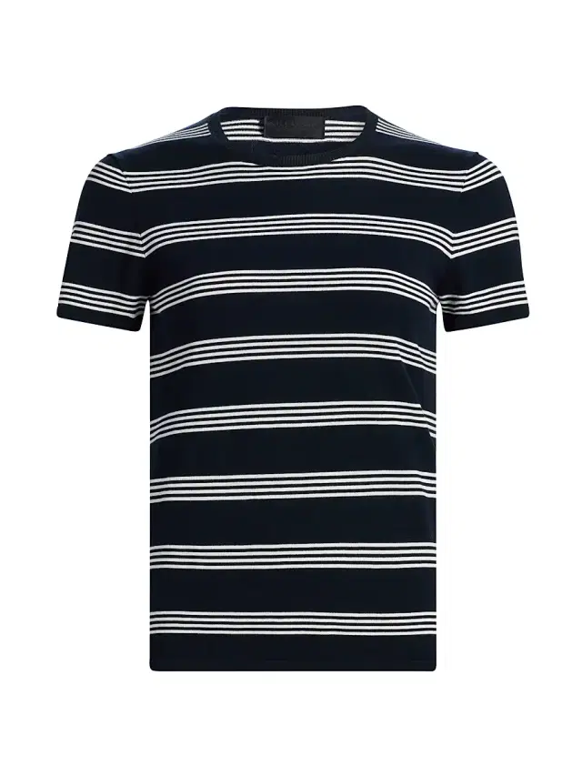 Women's Lanise Striped Short-Sleeve Sweater - Dark Navy  Stripe