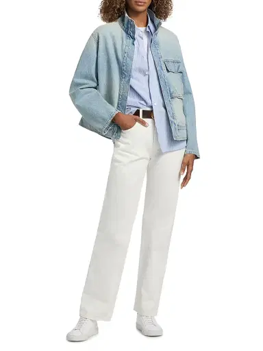 Nili Lotan Women's Briana Straight-Fit Jeans - Cream | Thumbnail 2 Nili Lotan Women's Briana Straight-Fit Jeans - Cream | Thumbnail 2