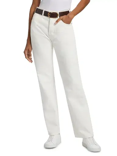 Nili Lotan Women's Briana Straight-Fit Jeans - Cream | Thumbnail 3 Nili Lotan Women's Briana Straight-Fit Jeans - Cream | Thumbnail 3
