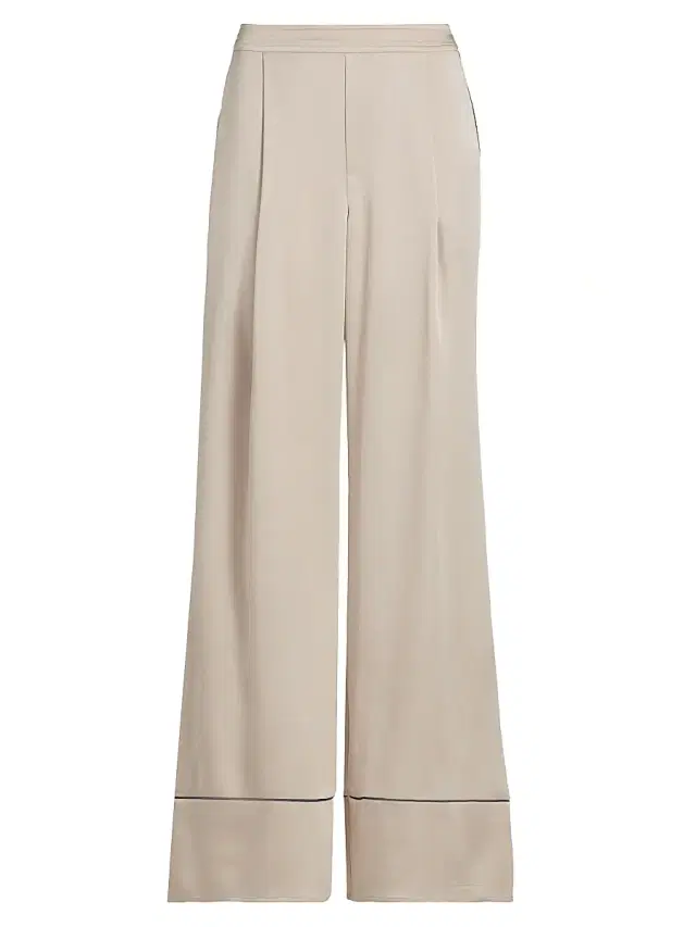 L'AGENCE Women's Tavia Satin Piped Trousers - Champagne Midnight