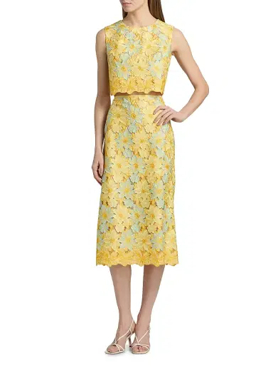 Milly Women's Alani Lace Midi Skirt | Thumbnail 2 Milly Women's Alani Lace Midi Skirt | Thumbnail 2