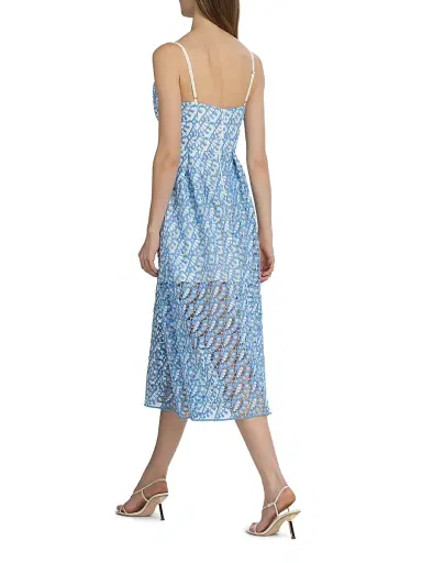 Milly Women's Hazel Embroidreed Midi Dress | Thumbnail 5 Milly Women's Hazel Embroidreed Midi Dress | Thumbnail 5