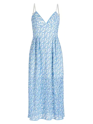 Milly Women's Hazel Embroidreed Midi Dress | Thumbnail 1 Milly Women's Hazel Embroidreed Midi Dress | Thumbnail 1