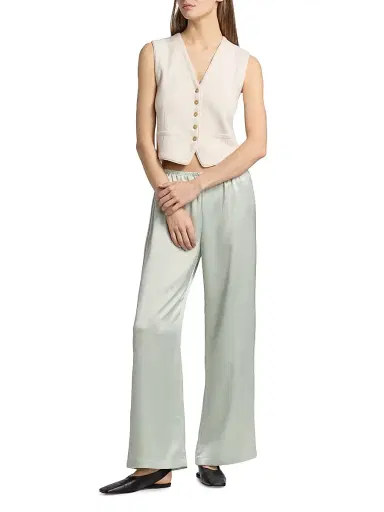 LESET Women's Barb Wide-Leg Pants - Watercress - Size XL | Thumbnail 2