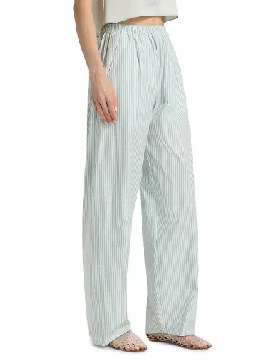 LESET Women's Yoshi Striped Cotton-Blend Wide-Leg Pants - Vert Stripe - Size XL | Thumbnail 4 LESET Women's Yoshi Striped Cotton-Blend Wide-Leg Pants - Vert Stripe - Size XL | Thumbnail 4