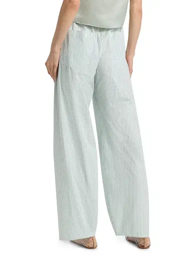 LESET Women's Yoshi Striped Cotton-Blend Wide-Leg Pants - Vert Stripe - Size XL | Thumbnail 5 LESET Women's Yoshi Striped Cotton-Blend Wide-Leg Pants - Vert Stripe - Size XL | Thumbnail 5