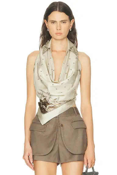 Monse Printed Halter Top | Thumbnail 1 Monse Printed Halter Top | Thumbnail 1