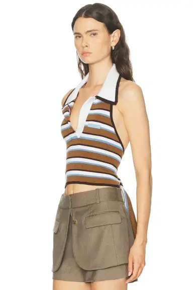 Monse Bunny Ear Half Placket Knit Top | Thumbnail 2